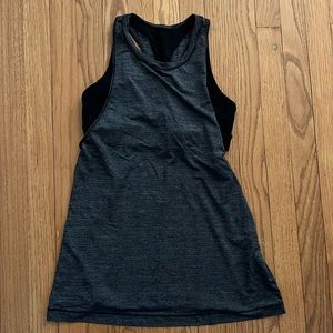 Lululemon Grey Tank with black built in sports bra (size 6)